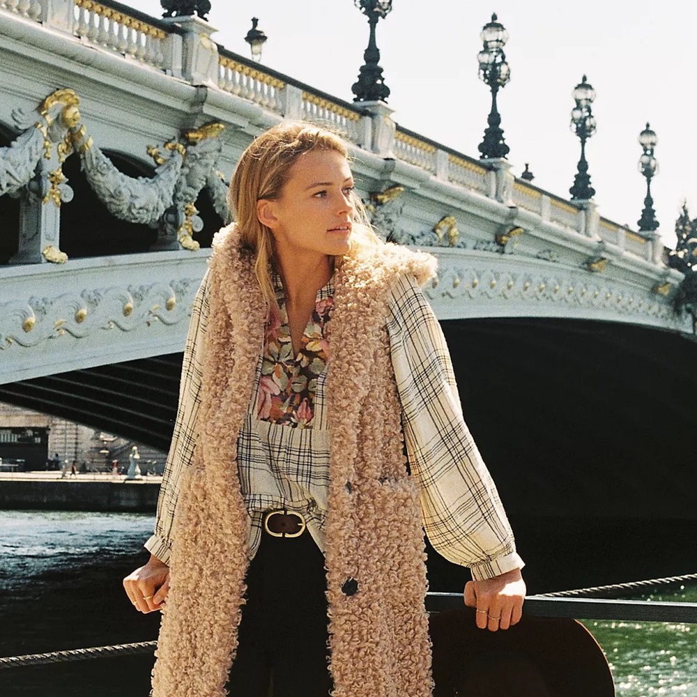 Anthropologie Darlene Plaid Peasant Blouse 1X